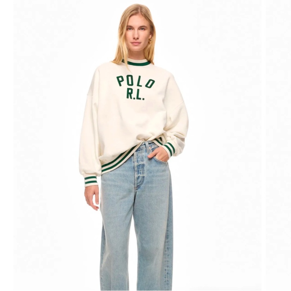 Polo Ralph Lauren Vintage Fleece Polo Sweatshirt in Nevis L - Picture 3 of 7